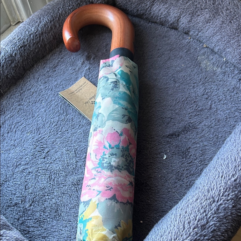 Patricia Nash Floral Print Walking Umbrella in Pink, Blue, Green, Yellow